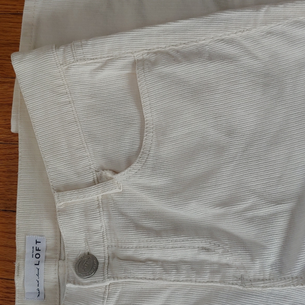 Loft Modern Skinny white corduroy pants size 26, size 2 - Picture 8 of 9